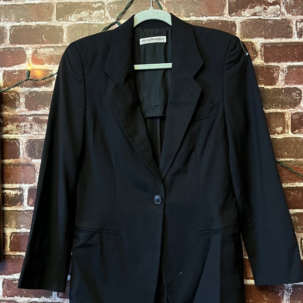 Emporio Armani Black Blazer - 100% Virgin Wool - Made in Italy - Picture 1 of 12